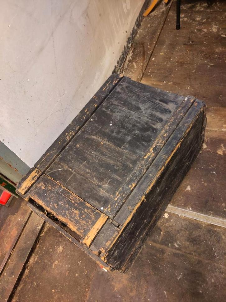 Oude Fourage Kist - Vintage Opbergkist, Huis en Inrichting, Woonaccessoires | Kisten, Gebruikt, Minder dan 50 cm, Minder dan 50 cm