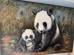 Metalen 3D tropische Panda schilderij, Ophalen