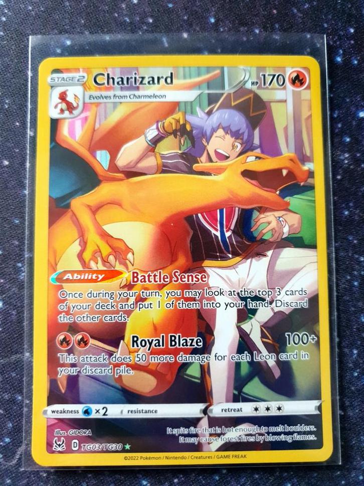 Pokémon kaart Charizard #TG03 Lost Origin (#²), Hobby en Vrije tijd, Verzamelkaartspellen | Pokémon, Zo goed als nieuw, Losse kaart