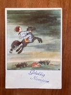 Gelukkig Nieuwjaar. Kind op vliegend paard. 1950., Verzamelen, Ansichtkaarten | Themakaarten, Ophalen of Verzenden, 1940 tot 1960