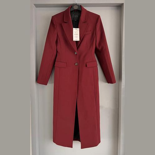 Zara donkerrode mantel / lange jas - maat S, Kleding | Dames, Jassen | Winter, Nieuw, Maat 36 (S), Rood, Ophalen of Verzenden