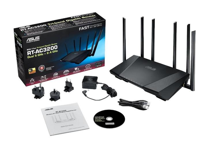 Asus RT-AC3200 Tri-Band Router, Computers en Software, Routers en Modems, Zo goed als nieuw, Router, Ophalen of Verzenden