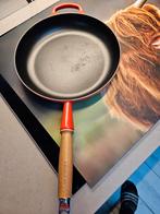 Mooie Le Creuset Koekenpan, Huis en Inrichting, Keuken | Potten en Pannen, Gebruikt, Gietijzer, Ophalen of Verzenden, Keramische plaat