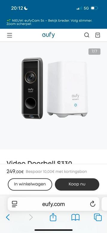 Nieuwe Eufy Video Deurbel S330 (Batterij) beschikbaar voor biedingen
