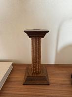 Vintage Houten Kandelaar Zuilvorm, Antiek en Kunst, Ophalen of Verzenden, Overige materialen