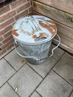 Zinken vuilnisemmer / vuilnisbak, Antiek en Kunst, Ophalen