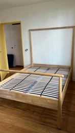 IKEA Gjora bed 140x200 + lattenbodem, Huis en Inrichting, Ophalen, Gebruikt, Beige, Tweepersoons