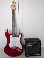 LA Elektrische Gitaar, Rood, 10W Gitaarversterker, Muziek en Instrumenten, Snaarinstrumenten | Gitaren | Elektrisch, Ophalen of Verzenden