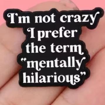 Humoristische speld , broche  met tekst (cadeau idee?) beschikbaar voor biedingen