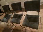 3 grijze eetkamerstoelen, Huis en Inrichting, Ophalen of Verzenden, Grijs, Stof, Drie
