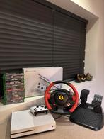 Xbox One S + 22 Games + Racestuur!, Spelcomputers en Games, Spelcomputers | Xbox One, Ophalen, Xbox One S, Met 1 controller, 500 GB