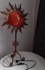Vintage tafellamp zon oranje hars, Huis en Inrichting, Lampen | Tafellampen, Vintage, Metaal, Zo goed als nieuw, Ophalen