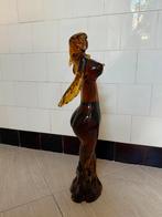 Antiek beeld dame kleur cognac, Ophalen