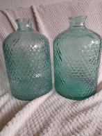 2decoratieve vazen, Ophalen, Minder dan 50 cm, Groen, Glas