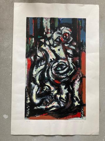 Theo Wolvecamp grote kleurenlitho COBRA groep beschikbaar voor biedingen