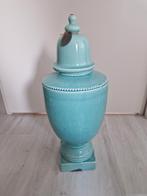 Riverdale Vaas met Deksel - Turquoise, Huis en Inrichting, Woonaccessoires | Vazen, Blauw, Aardewerk of Porselein, Ophalen of Verzenden