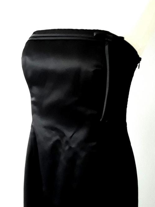 Schitterend & chique zwart satijnen strapless galajurk mt 40, Kleding | Dames, Gelegenheidskleding, Zo goed als nieuw, Galajurk