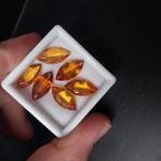 6 a kwaliteit facet geslepen barnsteen zeldzaam, Sieraden, Tassen en Uiterlijk, Edelstenen, Ophalen of Verzenden, Zo goed als nieuw