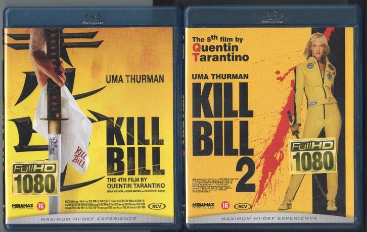 Kill Bill+Kill Bill 2, SET. Blu-ray., Cd's en Dvd's, Blu-ray, Gebruikt, Actie, Ophalen of Verzenden