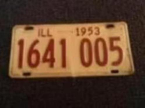 Kentekenplaat licenseplate Illinois 1953 USA, Verzamelen, Automerken, Motoren en Formule 1, Gebruikt, Auto's, Verzenden