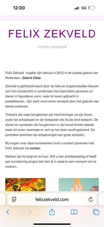 Kunstwerken van Felix Zekveld - Rotterdamse Kunstenaar te Ko beschikbaar voor biedingen