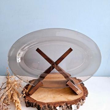Arcoroc France, vintage ovale schaal van rookglas beschikbaar voor biedingen