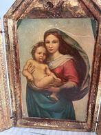 Prachtig  oud hout vergulde icoon vanDe Madonna en haar kind, Antiek en Kunst, Ophalen of Verzenden