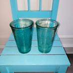 Jamie Oliver waterglazen geribbeld donkergroen 2 stuks, Huis en Inrichting, Keuken | Servies, Ophalen, Glas of Glazen, Gebruikt