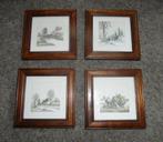 4 houten lijstjes met 4 jaargetijden-tekeningen (L. Urack), Minder dan 50 cm, Tekening, Minder dan 50 cm, Gebruikt