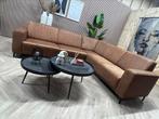 ZGAN Kapenga Lederen Hoekbank - Cognac - 263 x 235
