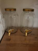 Glazen drank dispenser set, Ophalen of Verzenden, Zo goed als nieuw