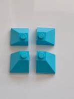 4 nieuwe lego azuur blauwe hoek dakstenen, Ophalen of Verzenden, Nieuw, Losse stenen, Lego