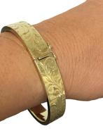 14 Karaat Gouden Slaven Armband Floraal Gravé - 26,2 g, Goud, Goud, Ophalen of Verzenden, Zo goed als nieuw