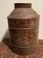 Brocante groot voorraadblik rode verf 46 cm hoog, Ophalen of Verzenden, Zo goed als nieuw, Overige