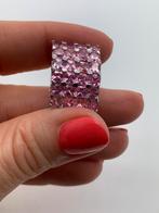 V807 Prachtige zilveren hanger roze stenen, Overige voorstellingen, Ophalen of Verzenden, X, Zilver