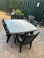 Tuinset met 4 stoelen, Tuin en Terras, Tuinsets en Loungesets, Ophalen of Verzenden, Zo goed als nieuw, Aluminium