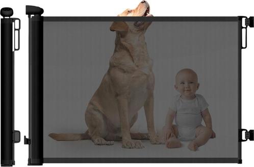ElevateBE Oprolbaar traphekje zwart tot 140 cm voor baby's e, Kinderen en Baby's, Traphekjes, Nieuw, Oprolhekje, Overige materialen