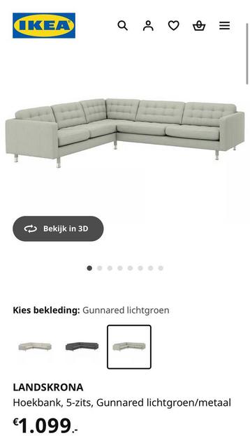 IKEA Landskrona hoekbank lichtgroen - afbeelding 10
