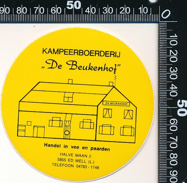 Sticker: Kampeerboerderij De Beukenhof - Well, Verzamelen, Stickers, Zo goed als nieuw, Bedrijf of Vereniging, Ophalen of Verzenden