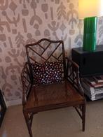 Vintage chippendale bamboo fauteuil, Huis en Inrichting, Stoelen, Bruin, Zo goed als nieuw, Eén, Hout