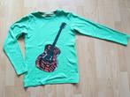 Mooie groene longsleeve met afbeelding v.e. gitaar, maat 158, Gebruikt, WE, Ophalen of Verzenden, Shirt of Longsleeve