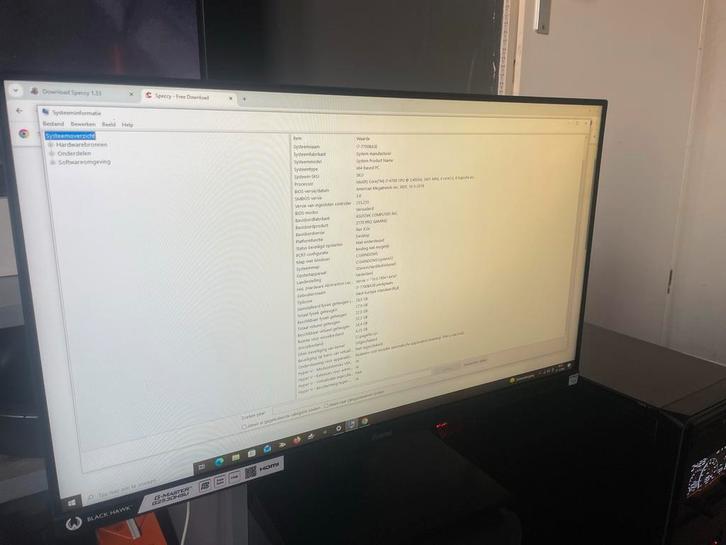 Game PC met scherm te ruil/koop, Computers en Software, Desktop Pc's, Gebruikt, 3 tot 4 Ghz, HDD, 16 GB, Met videokaart, Gaming