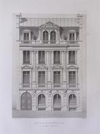 Originele prent 1877 – Gravure gevel Haussmann gebouw Parijs, Verzenden