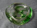 Glazen / kristallen bak asbak met groen Maastricht d. 14,9, Antiek en Kunst, Antiek | Glas en Kristal, Ophalen of Verzenden