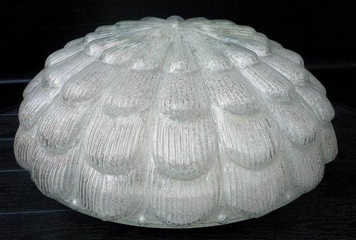 Antiek Glazen XL Lamp Plafondlamp Plafonniere - 32CM, Huis en Inrichting, Lampen | Plafondlampen, Zo goed als nieuw, Glas, Ophalen of Verzenden