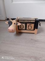 Vintage handgesneden houten eeuwige kalender, Ophalen of Verzenden