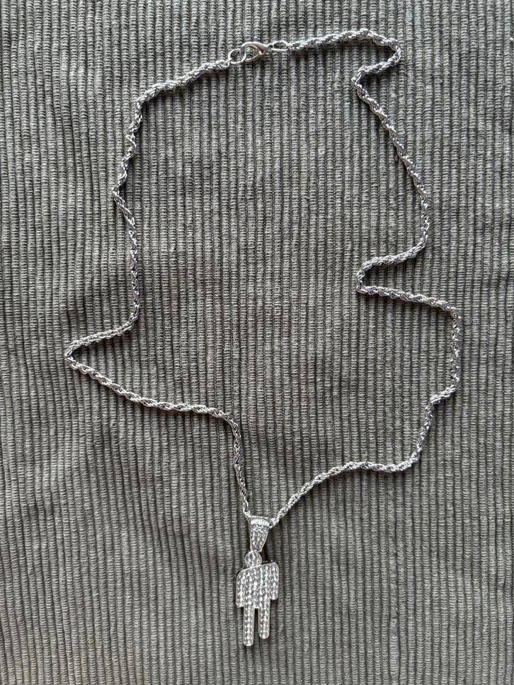 Nieuwe zilveren Billie Eilish blohsh ketting luxe, Sieraden, Tassen en Uiterlijk, Kettingen, Nieuw, Overige materialen, Zilver