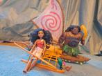 Vaiana Disney Barbie set met zeilboot, Maui, Hei Hei en Pua, Ophalen of Verzenden, Zo goed als nieuw, Barbie