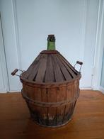 Mandfles gistfles dame Jeanne, Ophalen of Verzenden, Zo goed als nieuw, Rond, Hout