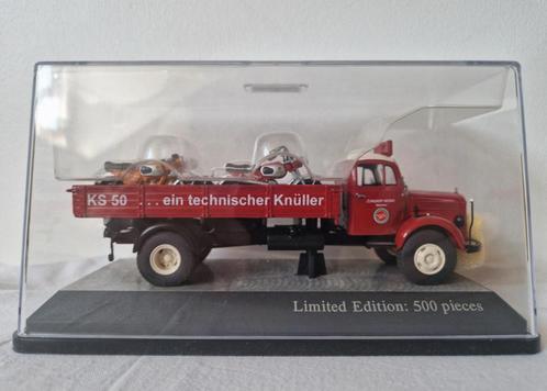 Mercedes L3500 met 4 zundapp modelletjes, Hobby en Vrije tijd, Modelauto's | 1:43, Zo goed als nieuw, Auto, Ophalen of Verzenden
